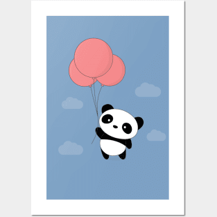 Kawaii Cute Balloon Panda T-Shirt Posters and Art
